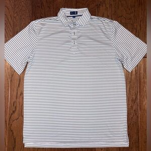 Stitch Golf Performance Polo Striped Blue White Large